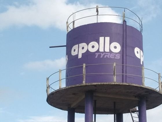 Apollo Tyres branded overhead water tank, alternate view