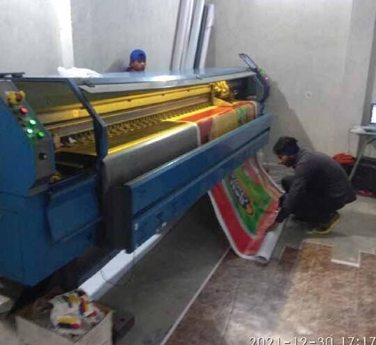 In-house printing press producing campaign material