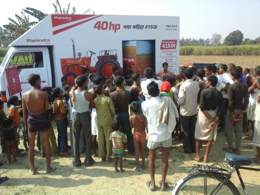 Branded canter vehicle used for a rural activation